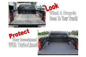 image of drop in liner vs spray on liner